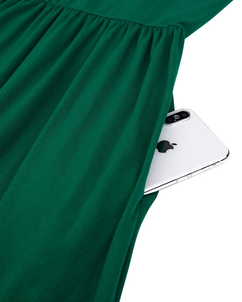 STYLEWORD Womens 2025 Green Cold Shoulder Short Sleeve Summer Casual Maxi Long Dress with Pocket(Green,L) - Image 5